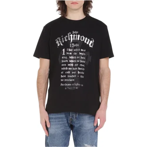T-Shirt mit dem Druck , Herren, Größe: L - John Richmond - Modalova