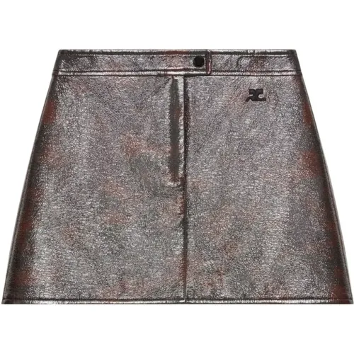 Coffee Textured Skirt , female, Sizes: M, 2XS, S, XS - Courrèges - Modalova