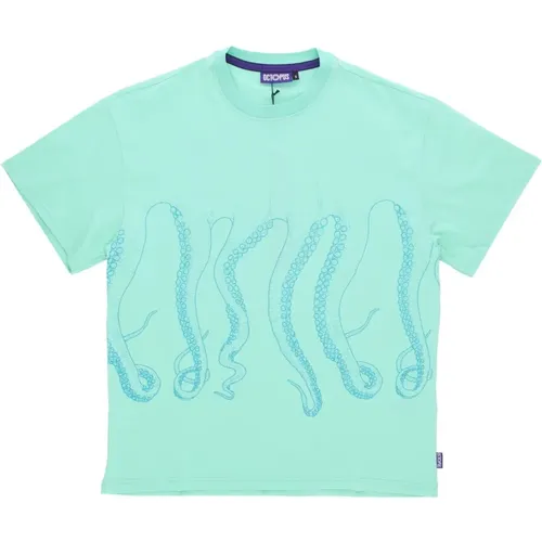 Tentacles Logo Print Tee , male, Sizes: XL, XS, L, S, M - Octopus - Modalova