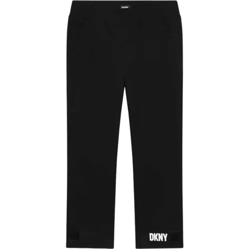 Einfarbige Hose mit elastischem Bund und offenen Seitentaschen - DKNY - Modalova