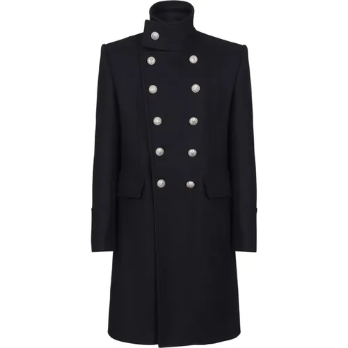 Wool Double-Breasted Coat , male, Sizes: M - Balmain - Modalova