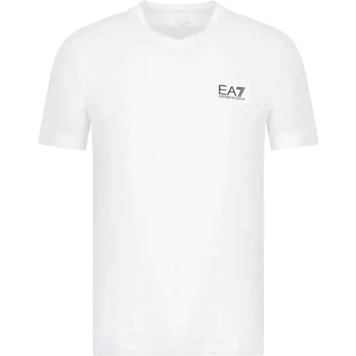 Minimalistisches T-Shirt mit kurzen Ärmeln , Herren, Größe: S - Emporio Armani EA7 - Modalova