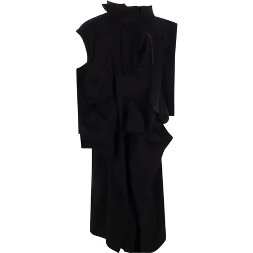 Wool Blend Coat Asymmetric Style , female, Sizes: M - Yohji Yamamoto - Modalova