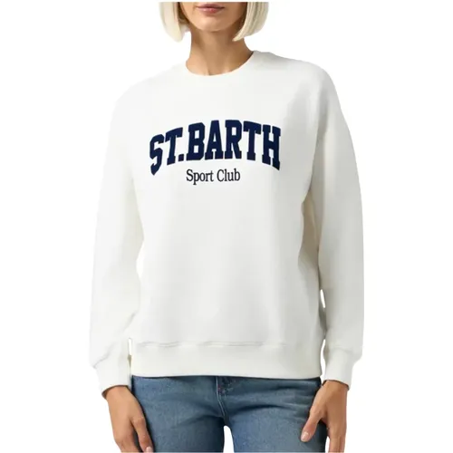 Weiße Crewneck Sweatshirt Sportlicher Stil , Damen, Größe: XS - MC2 Saint Barth - Modalova