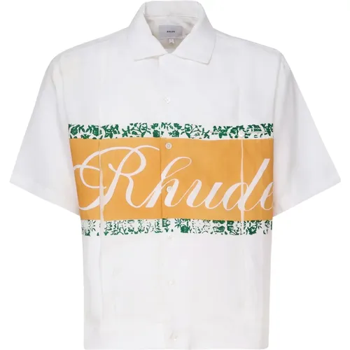 White Casual Shirts , male, Sizes: L - Rhude - Modalova