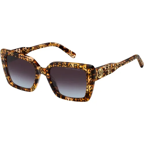 Muster Havana/Braune Sonnenbrille , Damen, Größe: 52 MM - Marc Jacobs - Modalova