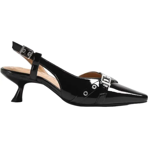 Offene Kitten Heel Eyelets Schuhe , Damen, Größe: 36 EU - Ganni - Modalova