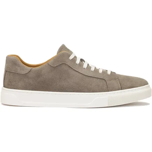 Minimalistische Wildleder-Sneaker in Taupe-Farbe , Herren, Größe: 45 EU - Kazar - Modalova