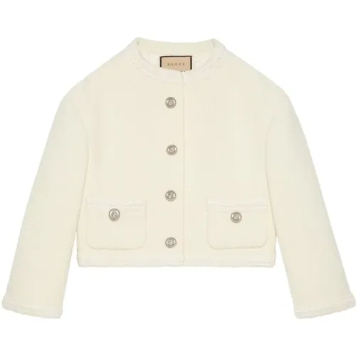Tweed Button-Up Jacket , female, Sizes: S, M - Gucci - Modalova