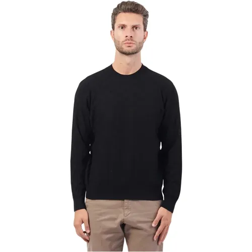 Schwarzer Pullover Herbst Baumwolle Logo Bestickt , Herren, Größe: L - Armani Exchange - Modalova