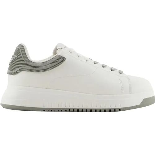 Leather Sneakers with Rubber Sole , male, Sizes: 6 UK, 8 UK, 5 UK, 5 1/2 UK, 6 1/2 UK, 10 UK - Emporio Armani - Modalova