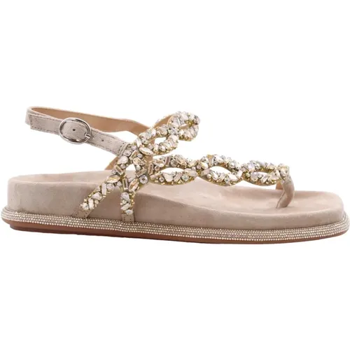 Elegant Flat Sandals for Women , female, Sizes: 4 UK - Alma en Pena - Modalova