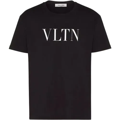 Schwarzes Vltn Print Baumwoll T-Shirt - Valentino - Modalova