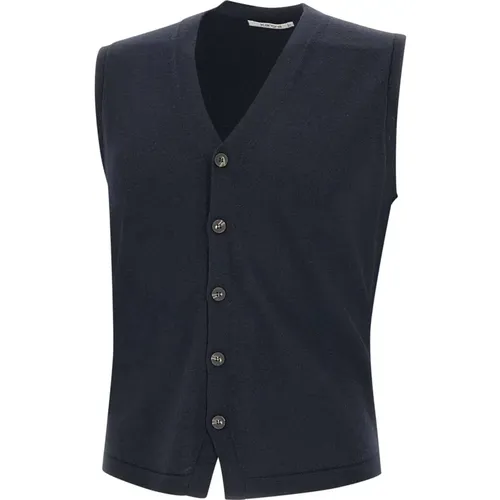 Merino Wool V-Neck Vest Midnight , male, Sizes: S, 5XL, XL, 2XL, L, 3XL - Kangra - Modalova