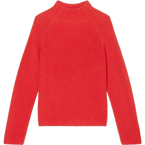 Rundstrick Mock-Neck Pullover , Damen, Größe: M - Marc O'Polo - Modalova