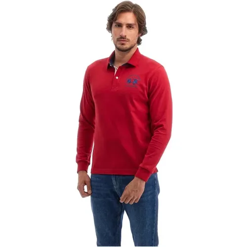 Rotes Langarm-Poloshirt La Martina - LA MARTINA - Modalova