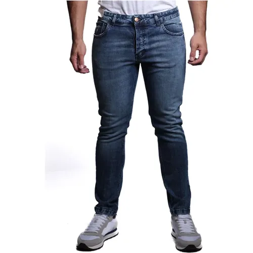 Blaue Baumwoll-Elastan-Jeans A258177/206L2043 , Herren, Größe: L - Entre amis - Modalova