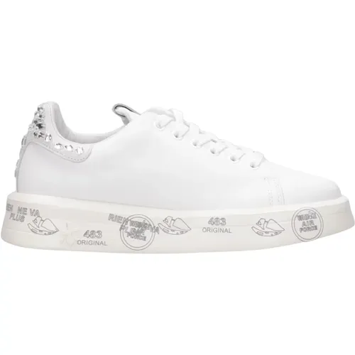 Weiße Leder Sneakers mit Runder Spitze , Damen, Größe: 39 EU - Premiata - Modalova