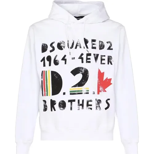 Bedruckter Logo Hoodie , Herren, Größe: M - Dsquared2 - Modalova