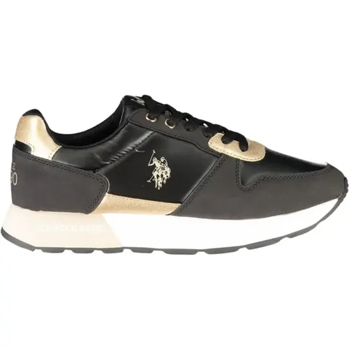 Polyester Lace-up Sneaker with Contrast Details and Logo Print , female, Sizes: 3 UK, 4 UK - U.s. Polo Assn. - Modalova