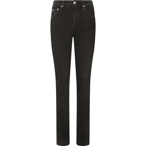 Girly Denim Lavato Jeans , female, Sizes: 2XS, M - Dolce & Gabbana - Modalova