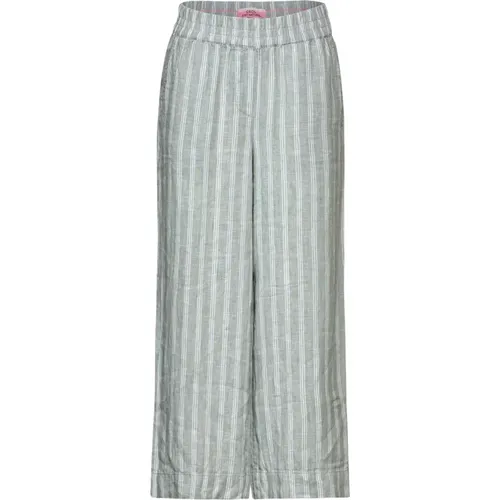 Striped Linen Culotte Pants , female, Sizes: 2XL - cecil - Modalova