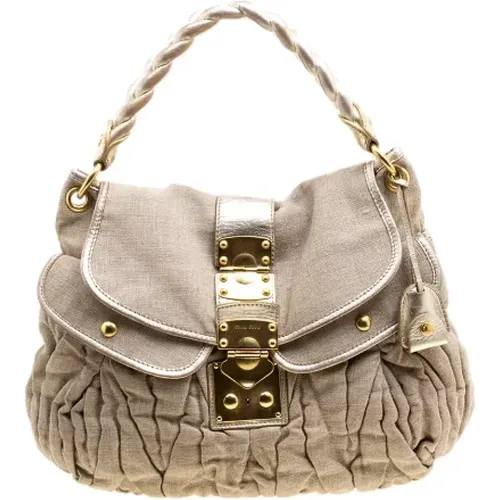 Pre-owned Canvas handbags , female, Sizes: ONE SIZE - Miu Miu Pre-owned - Modalova