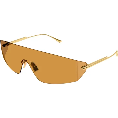 Gold Striped Sunglasses , female, Sizes: ONE SIZE - Bottega Veneta - Modalova