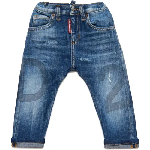 Jeans mit kontrastierendem Farbverlauf und Abrieb - Dsquared2 - Modalova