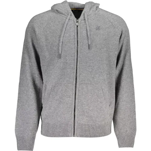 Wool Hooded Cardigan Sweater , male, Sizes: M, S, XL, L, 2XL - K-way - Modalova