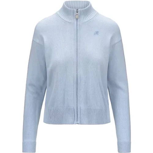 Blauer Pullover mit Stehkragen Reißverschluss , Damen, Größe: XS - K-way - Modalova