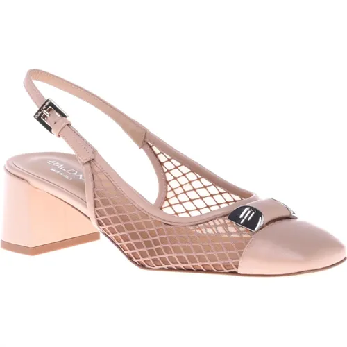 Court shoe in nude mesh , Damen, Größe: 38 1/2 EU - Baldinini - Modalova