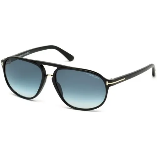 Sonnenbrille mit schwarzem Rahmen, Auffälliger Stil , unisex, Größe: 60 MM - Tom Ford - Modalova