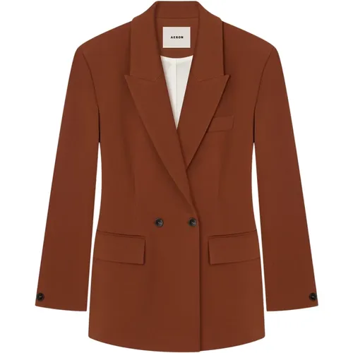 Boxy Blazer mit Peak Revers , Damen, Größe: L - Aeron - Modalova