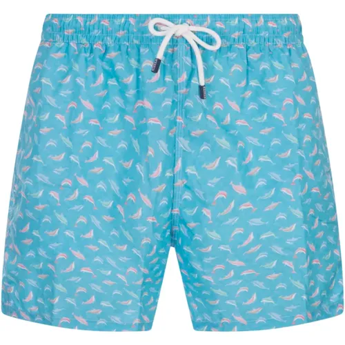 Blaue Delfin Badehose , Herren, Größe: XL - Fedeli - Modalova