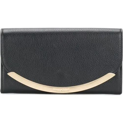 Schwarze Lizzie Lange Brieftasche , Damen, Größe: ONE Size - See by Chloé - Modalova