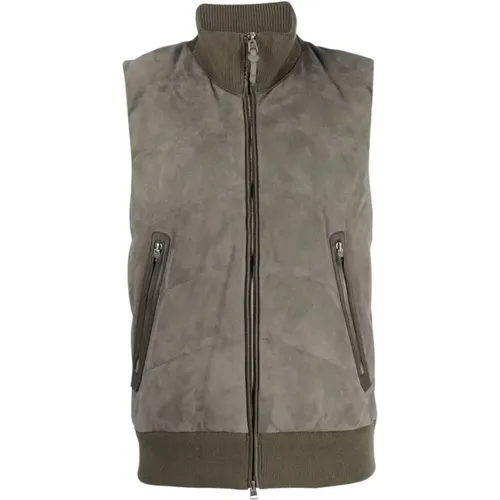 Suede quilted Vest , male, Sizes: L - Tom Ford - Modalova