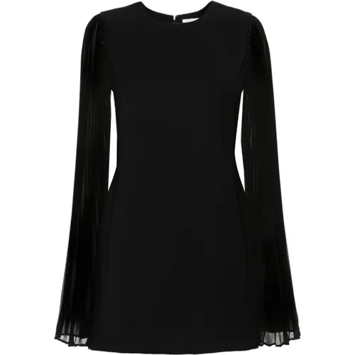 Georgette Crepe Dress with Plissé Sleeves , female, Sizes: M - P.a.r.o.s.h. - Modalova