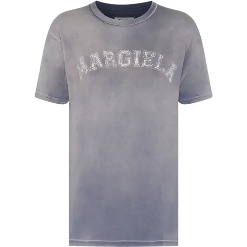 Lilac Logo Print T-Shirt , male, Sizes: L, S, XS, M - Maison Margiela - Modalova