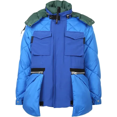 Blaue Winterjacke mit Kapuze Sacai - Sacai - Modalova