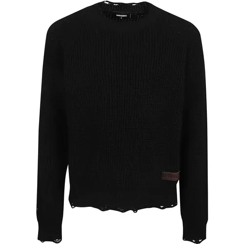 Wool Crew Neck Sweater , male, Sizes: S, M - Dsquared2 - Modalova