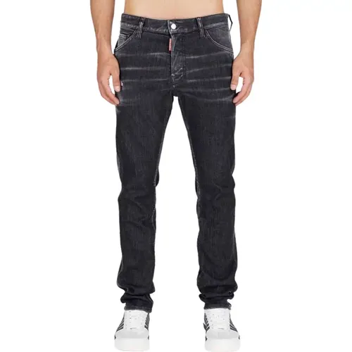 Schwarze Skater Jeans mit Used-Look - Dsquared2 - Modalova