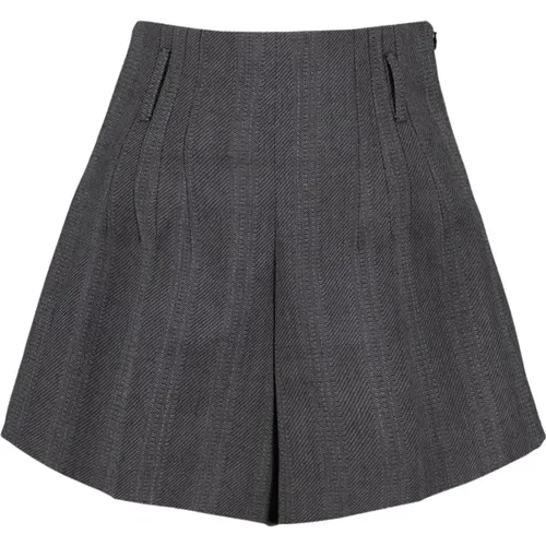 Flared Wool Skirt Zip Closure , female, Sizes: XS - Prada - Modalova