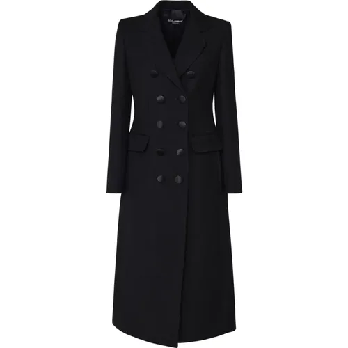 Wool Coat Front Button Closure , female, Sizes: M, S - Dolce & Gabbana - Modalova