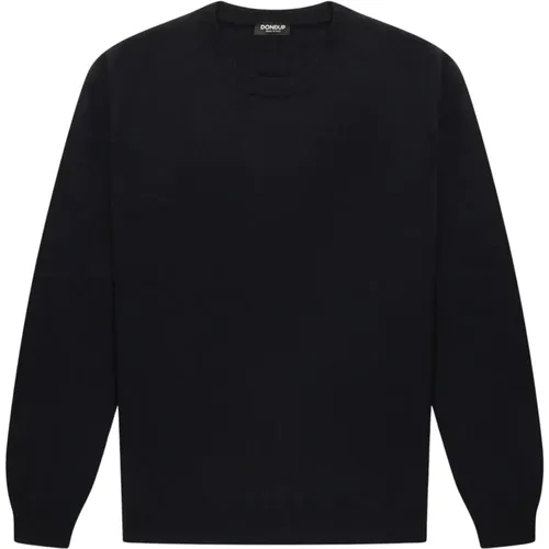 Navy Cashmere Silk Sweater , male, Sizes: 2XL, L - Dondup - Modalova