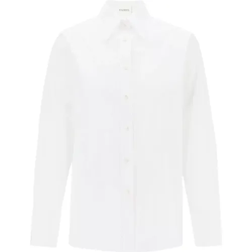 Klassisches Weißes Button-Up Hemd , Damen, Größe: L - closed - Modalova