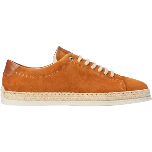 Braune Leder Elegante Sneakers , Herren, Größe: 41 EU - Exton - Modalova