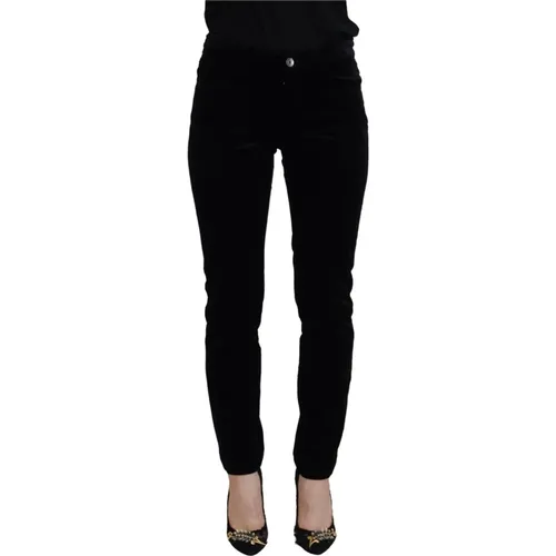 Luxuriöse Schwarze Skinny Jeans mit mittlerer Taille - Dolce & Gabbana - Modalova