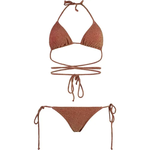 Bikini mit Triangel-BH und Lurex-Details - Reina Olga - Modalova