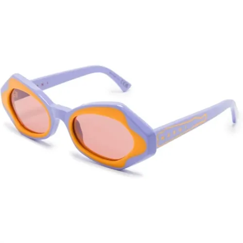 Lilac Sunglasses , female, Sizes: 53 MM - Marni - Modalova